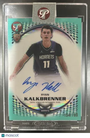 Pristine Ryan Kalkbrenner Pristine Rookie Autographs Pristine Aqua #PR-RK Charlotte Hornets front