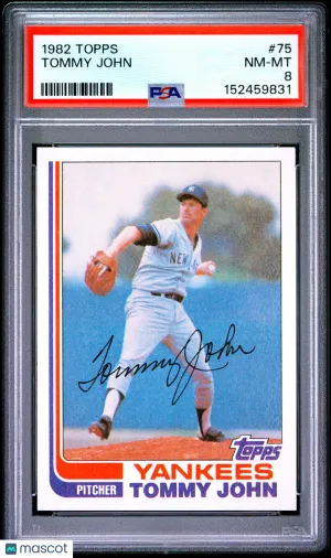 1982 Topps Tommy John #75 PSA 8