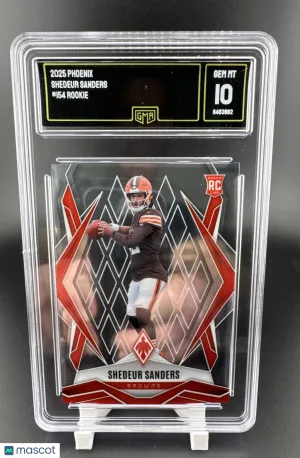 2025 Panini Phoenix Shedeur Sanders #154 Silver Parallel/Variety Rookie Base Set GMA 10