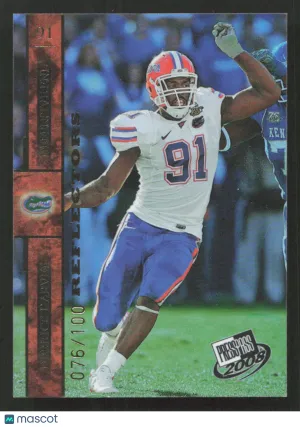 2008 Press Pass Derrick Harvey #41 Reflectors Gold SN