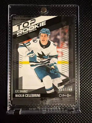 2024 O Pee Chee Macklin Celebrini Top Rookie Black /100
