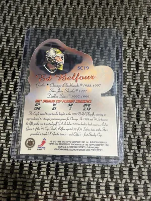 1999 Ed Belfour Topps Stanley Cup Heroes back
