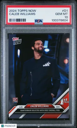 2024 Topps Now Caleb Williams #D1 Rookie PSA 10