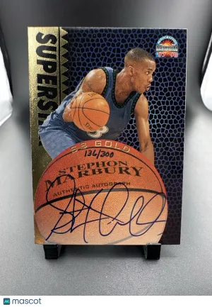 1997 Score Board Autographed Basketball Stephon Marbury SB Gold