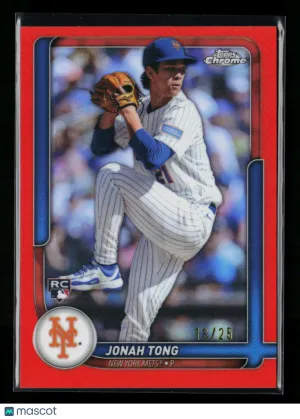 2025 Topps Chrome Jonah Tong #29 Red Refractor RC 16/25