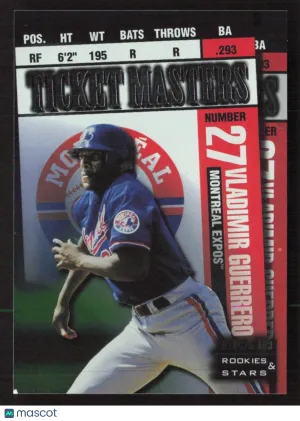 1998 Leaf Rookies & Stars Vladimir Guerrero / Brad Fullmer #10 Ticket Masters SN