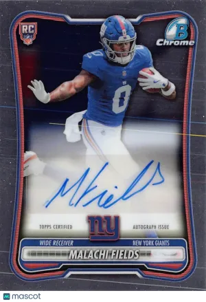 2026 Bowman Chrome Football Malachi Fields Autograph Rookie RC #BCRA-MF New York Giants
