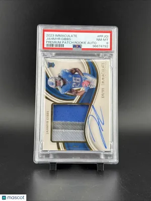2023 Panini Immaculate Collection Jahmyr Gibbs #PP-JGI [Base] / Rookie Memorabilia Insert PSA 8