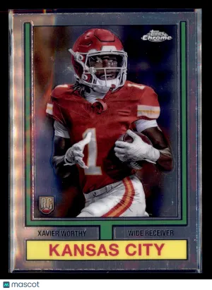2024 Topps Chrome Xavier Worthy #74TF-8 1974 Topps Football