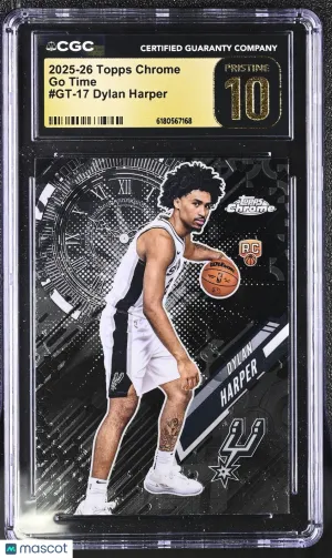 2025-26 Topps Chrome Dylan Harper Rookie Go Time #GT-17 CGC 10 San Antonio Spurs