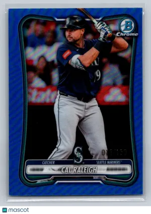 2025 Bowman Chrome Cal Raleigh #86 Blue Refractor 018/150 Seattle Mariners