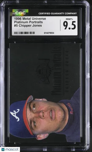 1996 Metal Universe Chipper Jones Platinum Portraits #5 CGC 9.5 Atlanta Braves