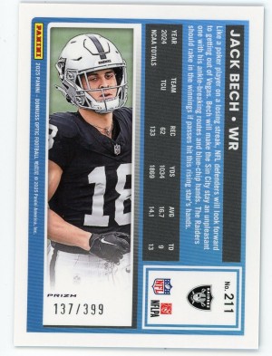 2025 Donruss Optic #211 Jack Bech Rookie Neon Blue #/399 back