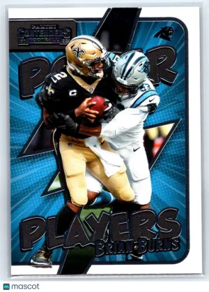 2022 Panini Contenders Brian Burns #PWR-BBU Power Players Carolina Panthers