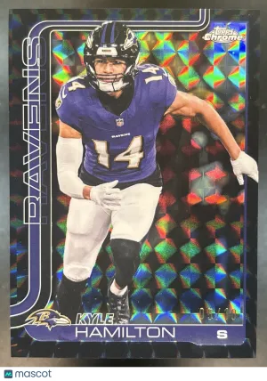 Chrome Kyle Hamilton Base Black Geometric Refractor #29 Baltimore Ravens