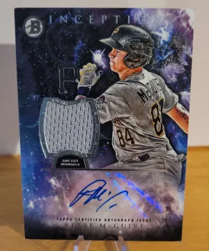 2016 Bowman Inception Reese Mcguire Autographed Relic Card