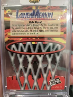 1996 Press Pass Kobe Bryant Net Burners back