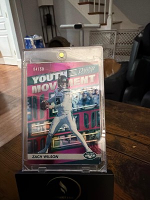 2022 Panini Prestige #YM-8 Zach Wilson Youth Movement Xtra Points Pink #/50