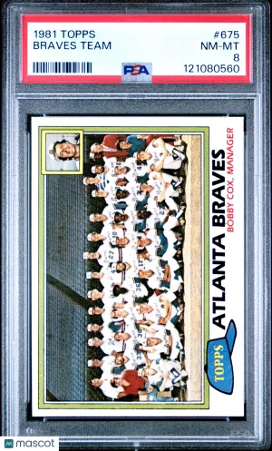 1981 Topps Braves Team #675 PSA 8