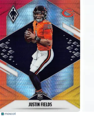 2021 Panini Phoenix Football Justin Fields Fire Burst Rookie RC #108 Chicago Bears