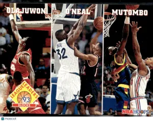 1993 SkyBox NBA Hoops Hakeem Olajuwon Dikembe Mutombo Shaquille O'Neal #290