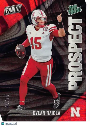 2025 Panini Black Friday Football Card Dylan Raiola RP6 11/99 Rookie Nebraska Cornhuskers