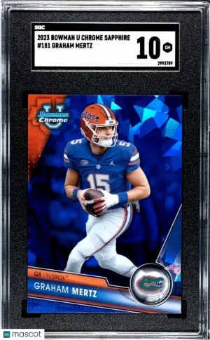 Graded 2023 Bowman U Chrome Sapphire Graham Mertz Rookie SGC 10 #181 Florida Gators