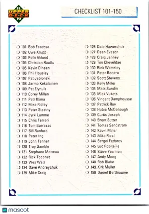 1991 Upper Deck Checklist #200
