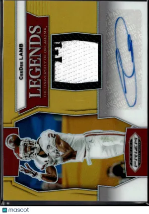 CeeDee Lamb 2024 Panini Prizm Draft Picks Memorabilia Auto Gold /10 Oklahoma Sooners