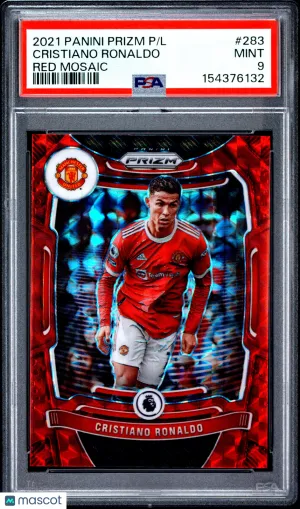 2021 Panini Prizm Premier League Cristiano Ronaldo #283 Red Mosaic PSA 9