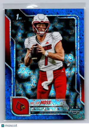 2025 Bowman Chrome University Topps Miller Moss Blue Mini-Diamond /150 #141 Louisville Cardinals