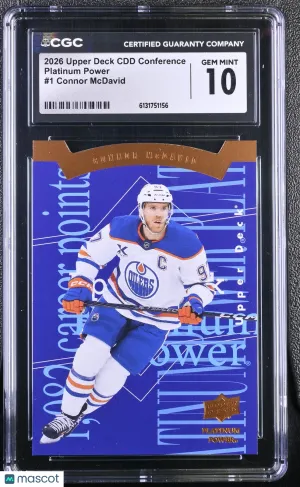 2026 Upper Deck CDD Conference Connor McDavid Platinum Power #1 CGC 10 Edmonton Oilers