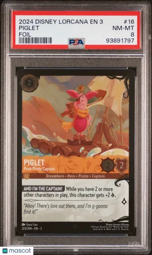 2024 Disney Lorcana En 3-Into The Inklands Piglet #16 Foil PSA 8
