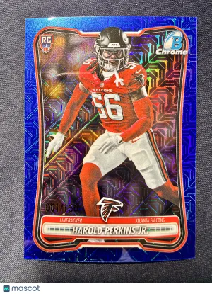 2026 Bowman Football Harold Perkins Jr. #BCV-157 Blue Mojo Refractor /150 RC