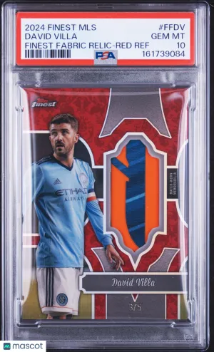 2024 Topps Finest MLS Fabrics Relics Soccer David Villa #FFDV Red Ref 3/5 PSA 10