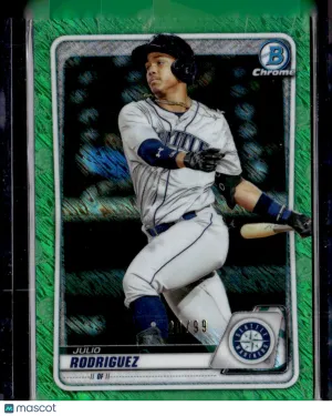 2020 Bowman Chrome Julio Rodriguez #BCP-175 Green Shimmer Refractor /99