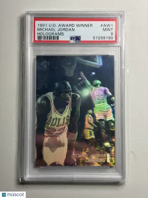 1991 Upper Deck Award Winner Hologram Michael Jordan Holograms #AW1 Chicago Bulls PSA 9