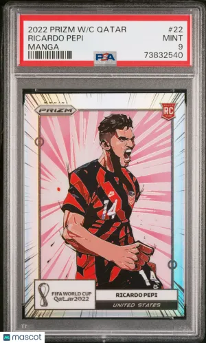 Ricardo Pepi 2022 Panini Prizm World Cup Qatar Manga PSA 9