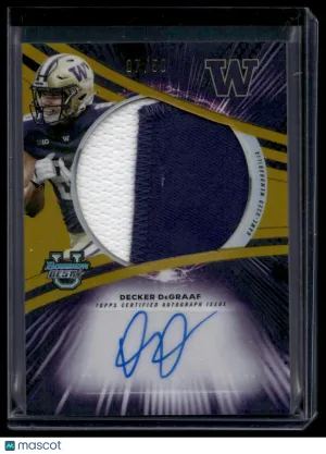 2025 Bowman University’s Best Football Gold Refractor Decker DeGraaf Auto JRA-DD /50 Jumbo Patch
