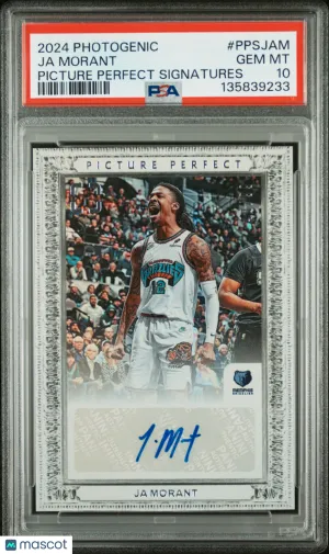 2024 Panini Photogenic Picture Perfect Signatures Ja Morant PSA 10