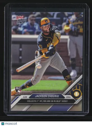 Jackson Chourio 2024 Topps Now #16-MLB Debut - 1st Hit RBI SB - Brewers
