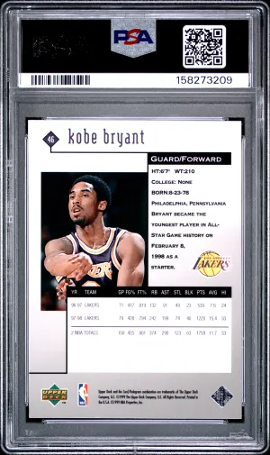 1998 Upper Deck Black Diamond Kobe Bryant #46 Single back