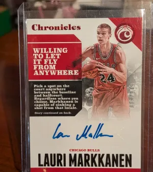 Lauri Markkanen 2017-18 Panini Chronicles CA-LMK 046/149 Autograph Rookie Bulls