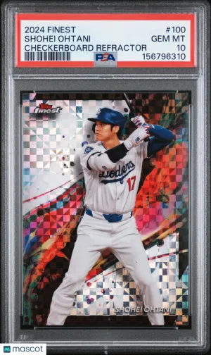 2024 Topps Finest Shohei Ohtani Checkerboard Refractor #100 PSA 10 Los Angeles Dodgers