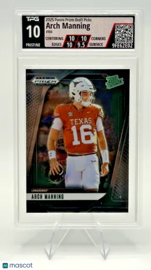 2025 Panini Prizm Draft Picks Arch Manning #166 Rated Prospect TPG Pristine 10