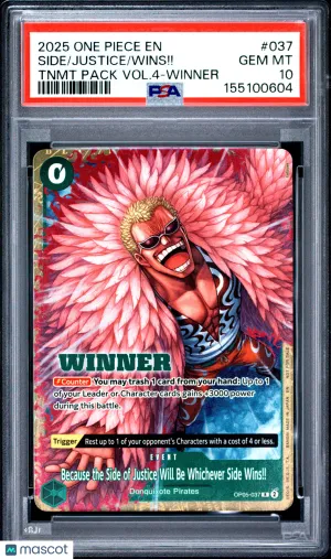 2025 One Piece Tournament Pack Vol.4 Side Tnmt Pack Vol.4-Winner PSA 10 #037