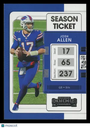 Josh Allen 2021 Panini Contenders Season Ticket #10 Buffalo Bills