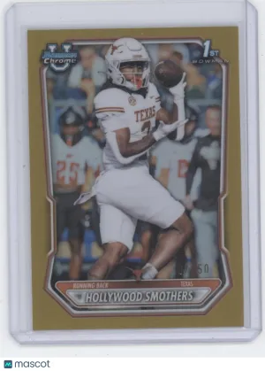 2026 Topps Bowman Chrome University Football Hollywood Smothers #BCP-104 Gold Refractor /50