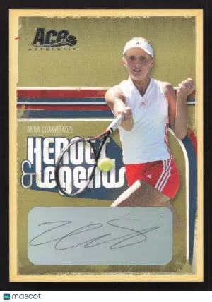 2006 Ace Authentic Heroes & Legends Anna Chakvetadze #11 Autograph SN,RC,AU