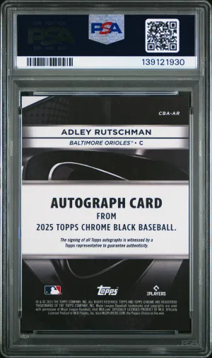 2025 Topps Chrome Black Autographs Adley Rutschman #AR PSA 10 back